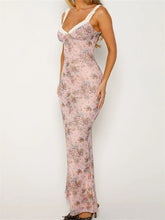 2024 Women  Sleeveless V-neck Backless Floral Print Patchwork Summer  Cocktail Party Female Vestidos InsStreet